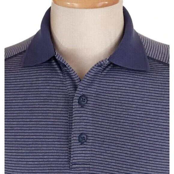 Lululemon Metal Vent Tech Polo Size XS Blue Stripe - Picture 2 of 5